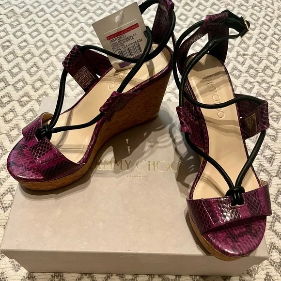 Jimmy Choo Purple Wedges - Picture 3 of 8